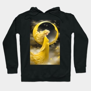 Yellow moon girl Hoodie